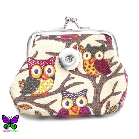 Snap Coin Purse - Perched Owls